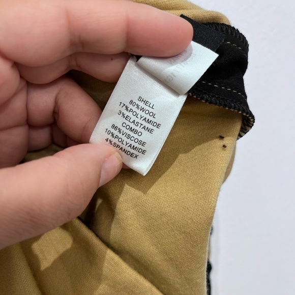 DIANE VON FURSTENBERG black and tan color block mini dress size 6 wool blend - Picture 5 of 8